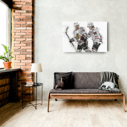 Alex DeBrincat & Patrick Kane Canvas Art – Detroit Red Wings Wall Decor