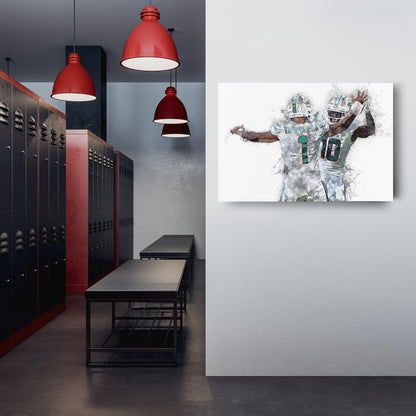 Tua Tagovailoa & Tyreek Hill Canvas Art – Miami Dolphins Wall Decor
