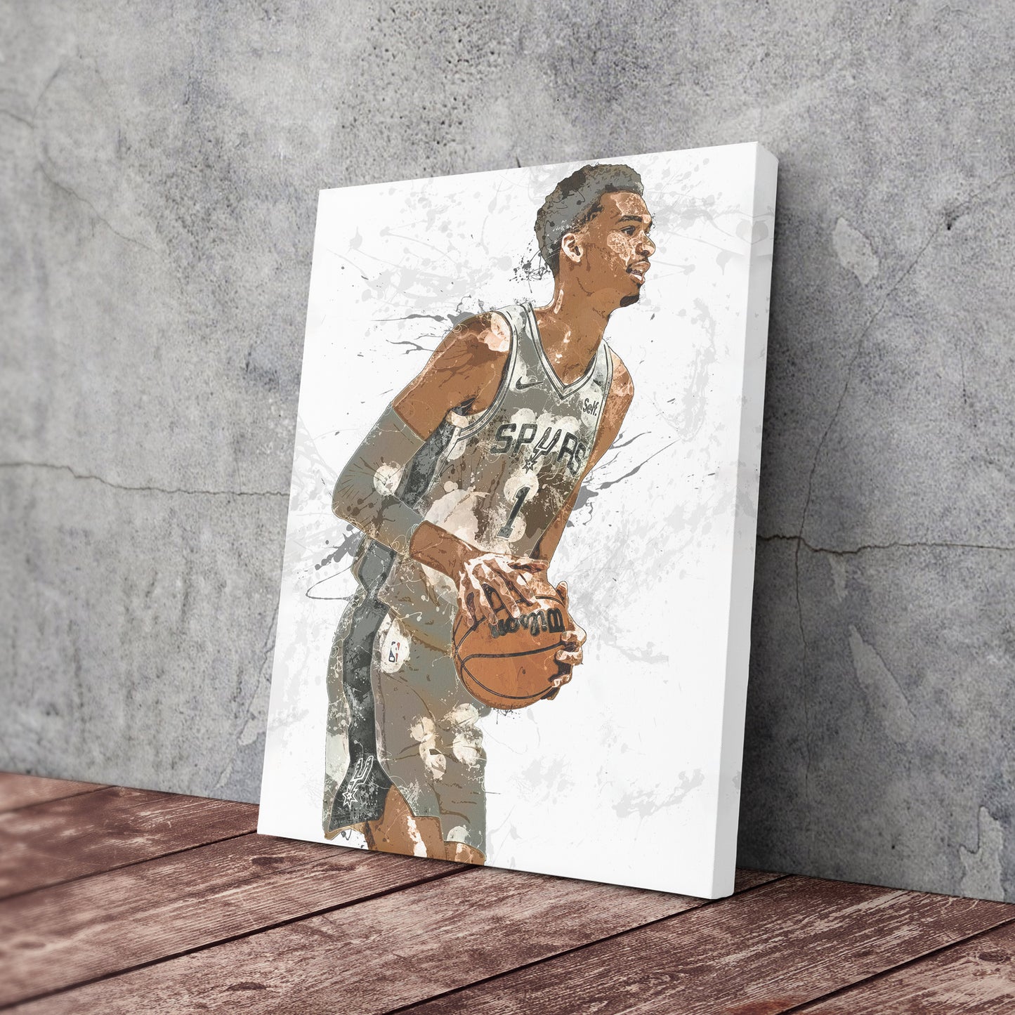 Victor Wembanyama Poster San Antonio Spurs NBA Painting Hand Made Posters Canvas Print Kids Wall Art Home Man Cave Gift Decor