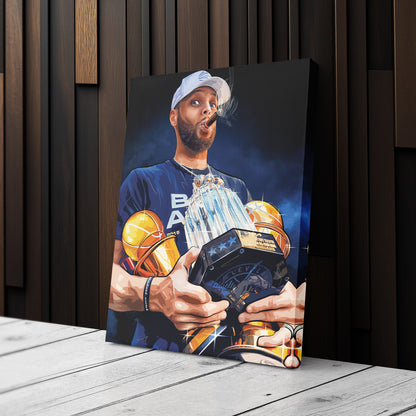 Stephen Curry Canvas – NBA Wall Art for Kids Decor