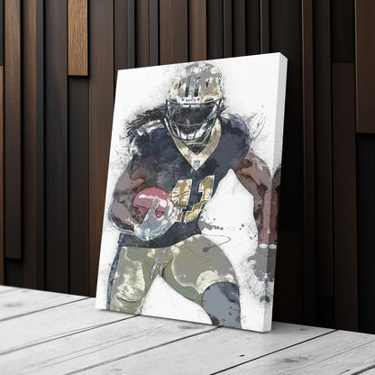 Alvin Kamara Canvas Art – New Orleans Saints Wall Decor