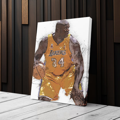 Shaquille O'Neal Canvas Art – Los Angeles Lakers Wall Decor