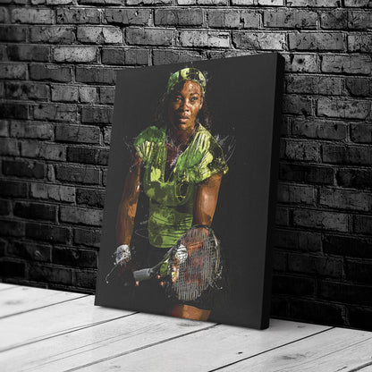 Serena Williams Painting Tennis Player Hand Made Poster Canvas Print Kids Wall Art Man Cave Gift Home Decor