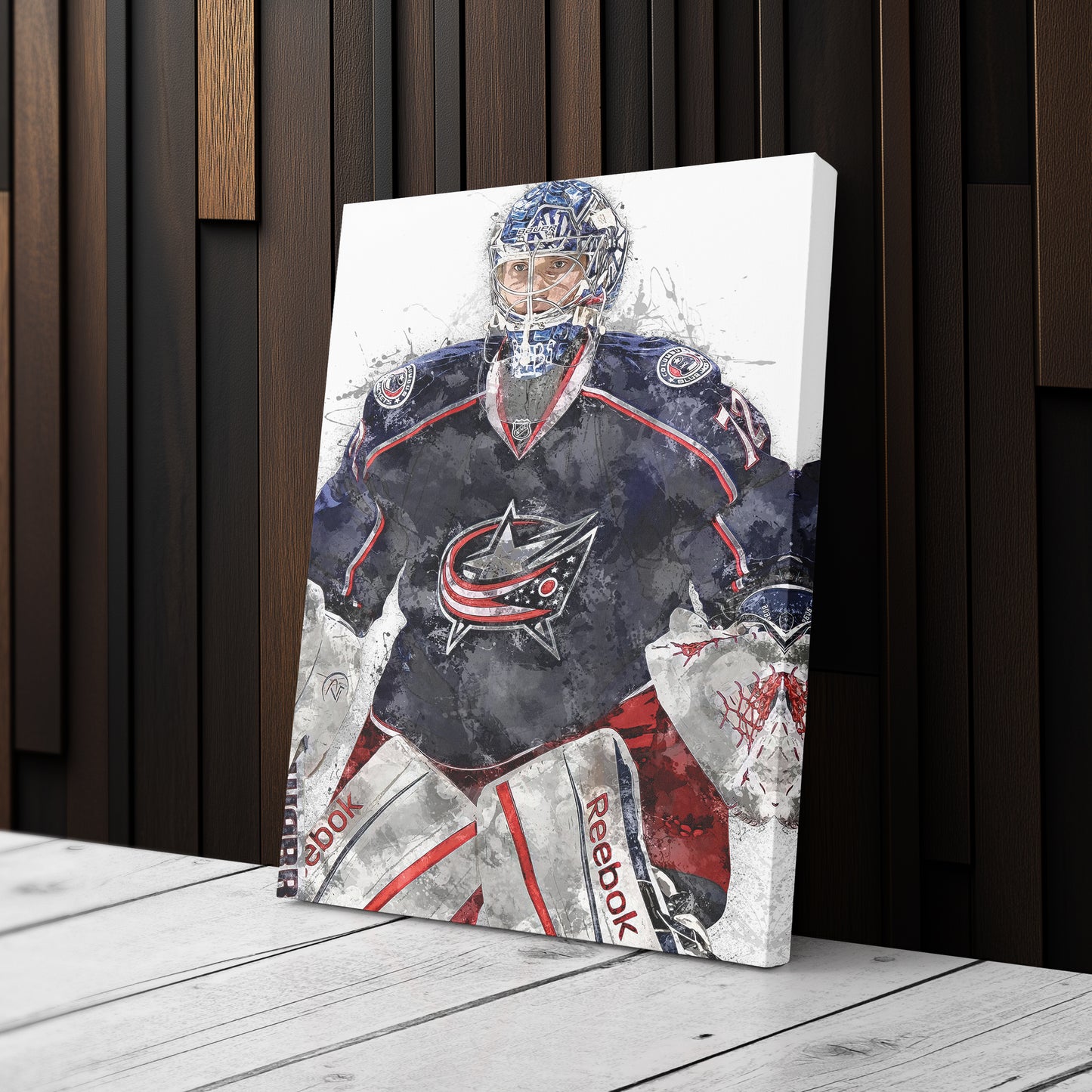 Sergei Bobrovsky Canvas Art – Columbus Blue Jackets Wall Decor