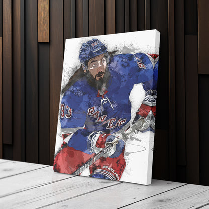 Mika Zibanejad Canvas Art – New York Rangers Wall Decor