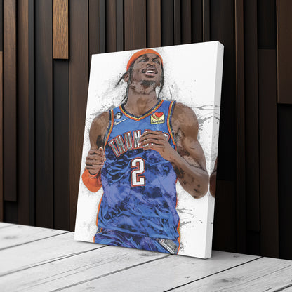 Shai Gilgeous-Alexander Canvas Art – Oklahoma City Thunder Wall Decor