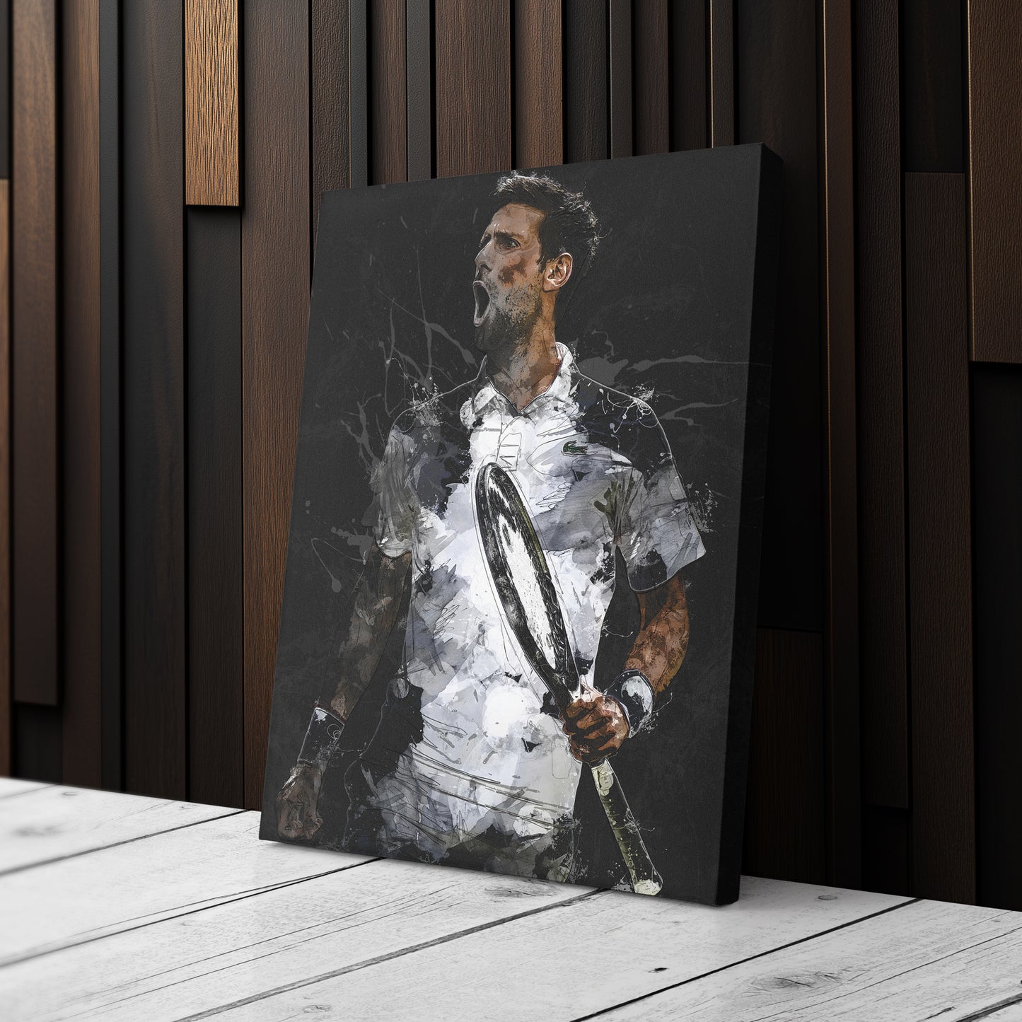 Novak Djokovic Canvas Print – Iconic Tennis Wall Art for Man Cave or Home