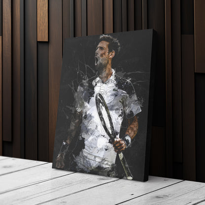 Novak Djokovic Canvas Print – Iconic Tennis Wall Art for Man Cave or Home