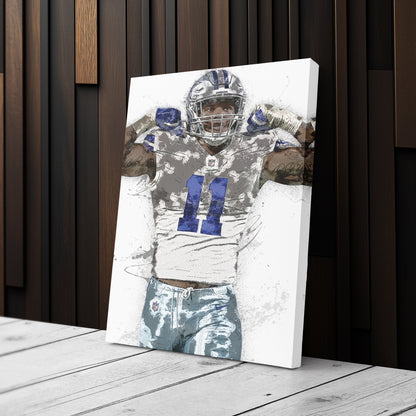 Micah Parsons Canvas Art – Dallas Cowboys Wall Decor