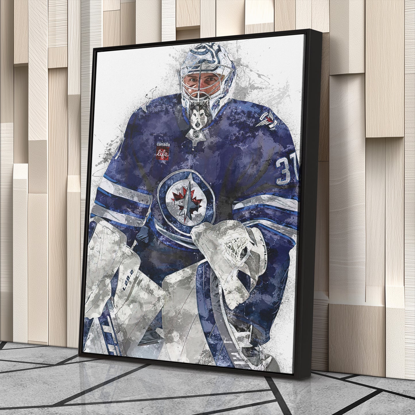 Connor Hellebuyck Canvas Art – Winnipeg Jets Wall Decor
