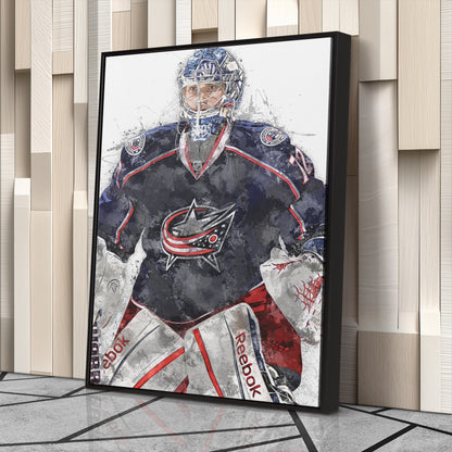 Sergei Bobrovsky Canvas Art – Columbus Blue Jackets Wall Decor