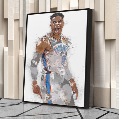 Russell Westbrook Canvas Art – Oklahoma City Thunder Wall Decor