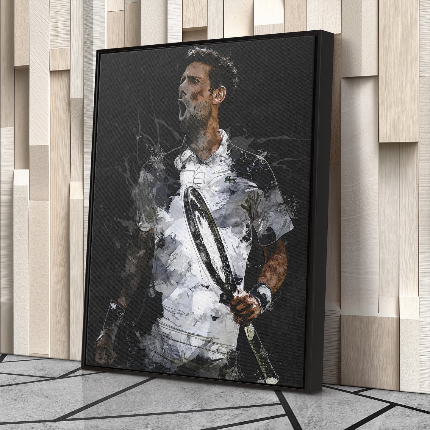 Novak Djokovic Canvas Print – Iconic Tennis Wall Art for Man Cave or Home