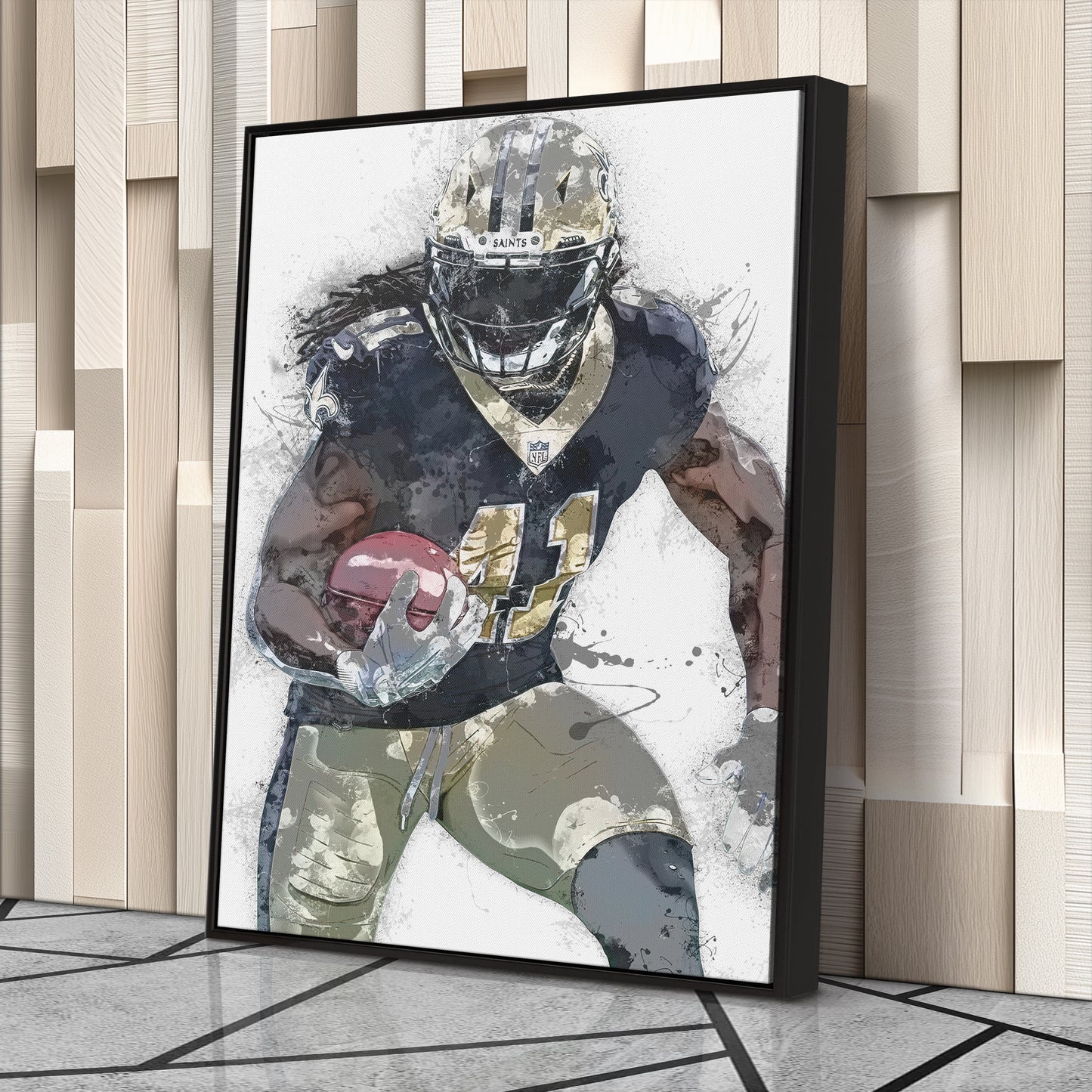 Alvin Kamara Canvas Art – New Orleans Saints Wall Decor
