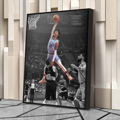 Ja Morant Canvas Art – Dunk on Kevin Love Wall Decor