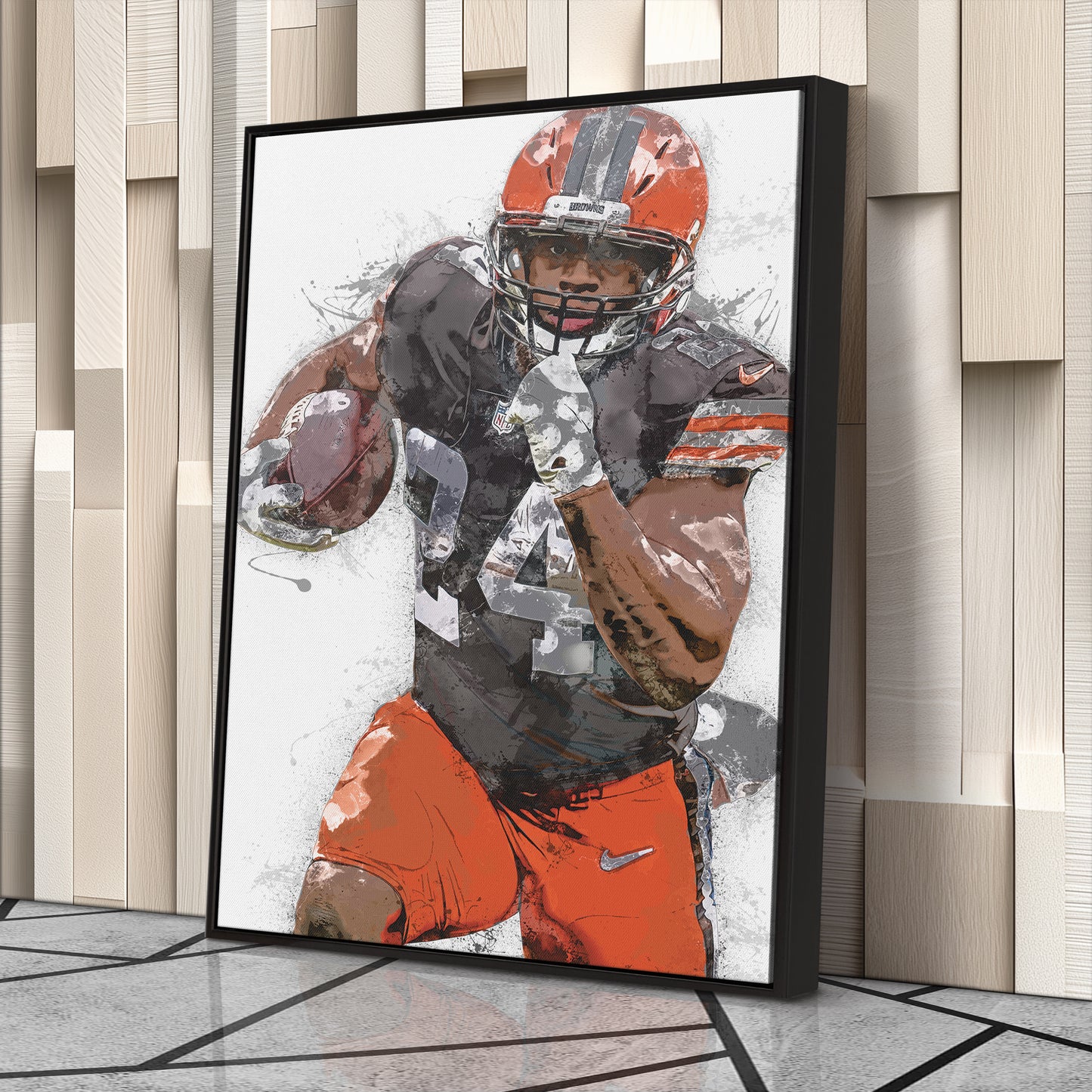 Nick Chubb Canvas Art – Cleveland Browns Wall Decor
