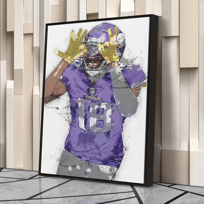 Justin Jefferson Canvas Art – Minnesota Vikings Wall Decor