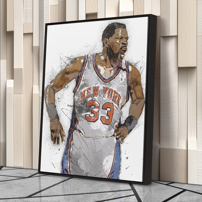 Patrick Ewing Canvas Art – New York Knicks Wall Decor