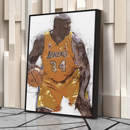 Shaquille O'Neal Canvas Art – Los Angeles Lakers Wall Decor