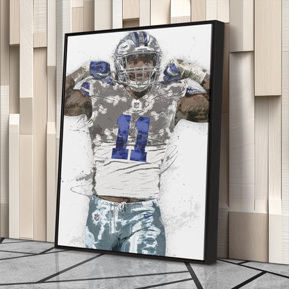 Micah Parsons Canvas Art – Dallas Cowboys Wall Decor