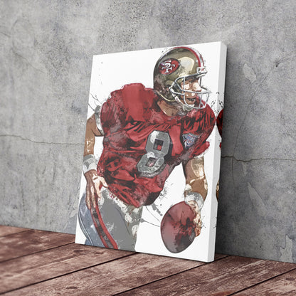 Steve Young Poster San Francisco 49ers Painting Football Hand Made Posters Canvas Print Kids Wall Art Home Man Cave Gift Decor