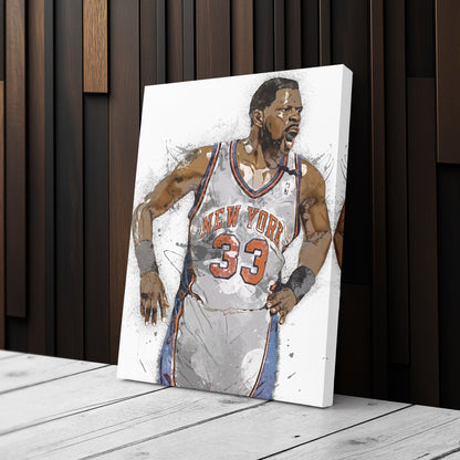 Patrick Ewing Canvas Art – New York Knicks Wall Decor