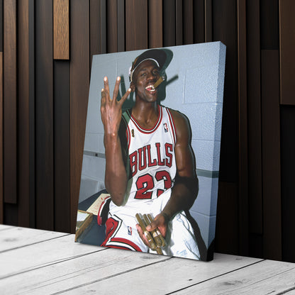 Michael Jordan Smoking Canvas – Chicago Bulls Wall Art Home Decor