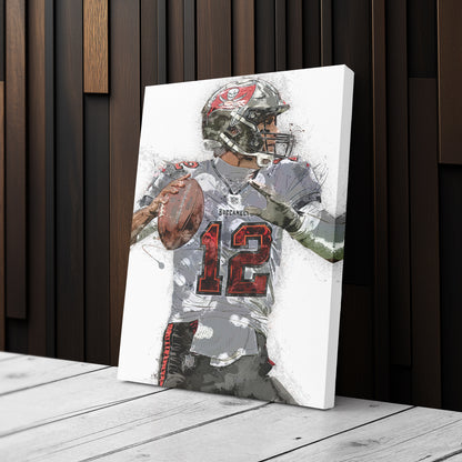 Tom Brady Canvas Art – Tampa Bay Buccaneers Wall Decor