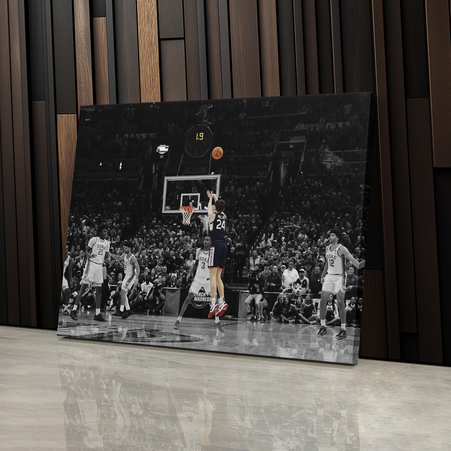 Braylon Mullins Buzzer Beater Canvas – Huskies vs Duke UConn Wall Art Decor