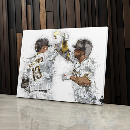 Manny Machado & Juan Soto Canvas Art – San Diego Padres Wall Decor