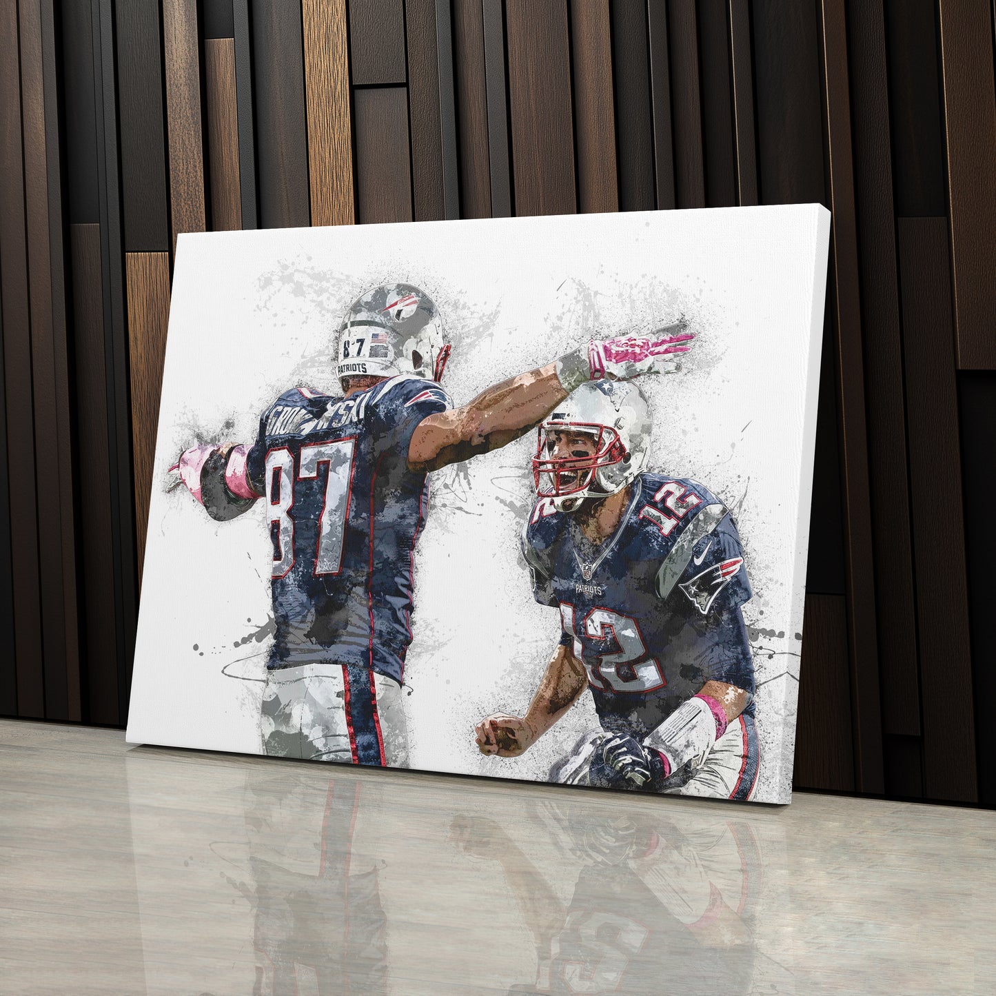 Tom Brady & Rob Gronkowski Canvas Art – New England Patriots Wall Decor