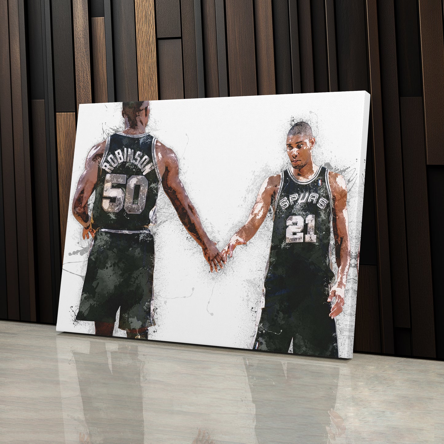 Tim Duncan & David Robinson Canvas Art – San Antonio Spurs Wall Decor
