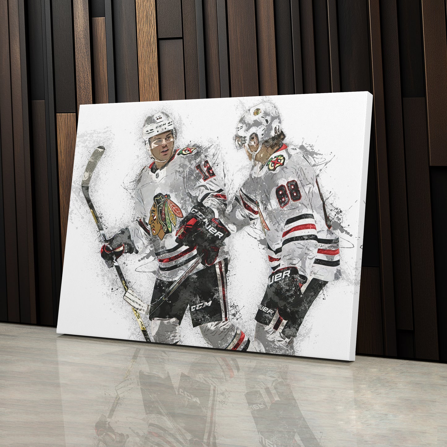 Alex DeBrincat & Patrick Kane Canvas Art – Detroit Red Wings Wall Decor