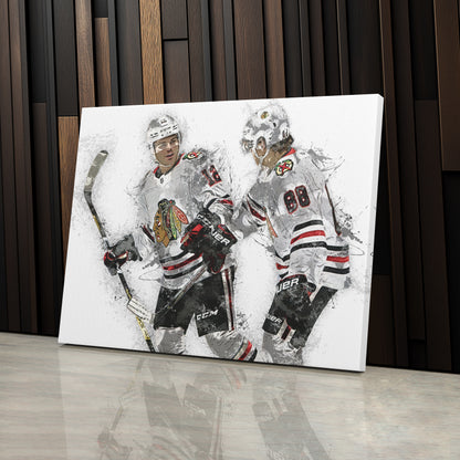 Alex DeBrincat & Patrick Kane Canvas Art – Detroit Red Wings Wall Decor