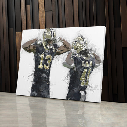 Michael Thomas & Alvin Kamara Canvas Art – New Orleans Saints Wall Decor