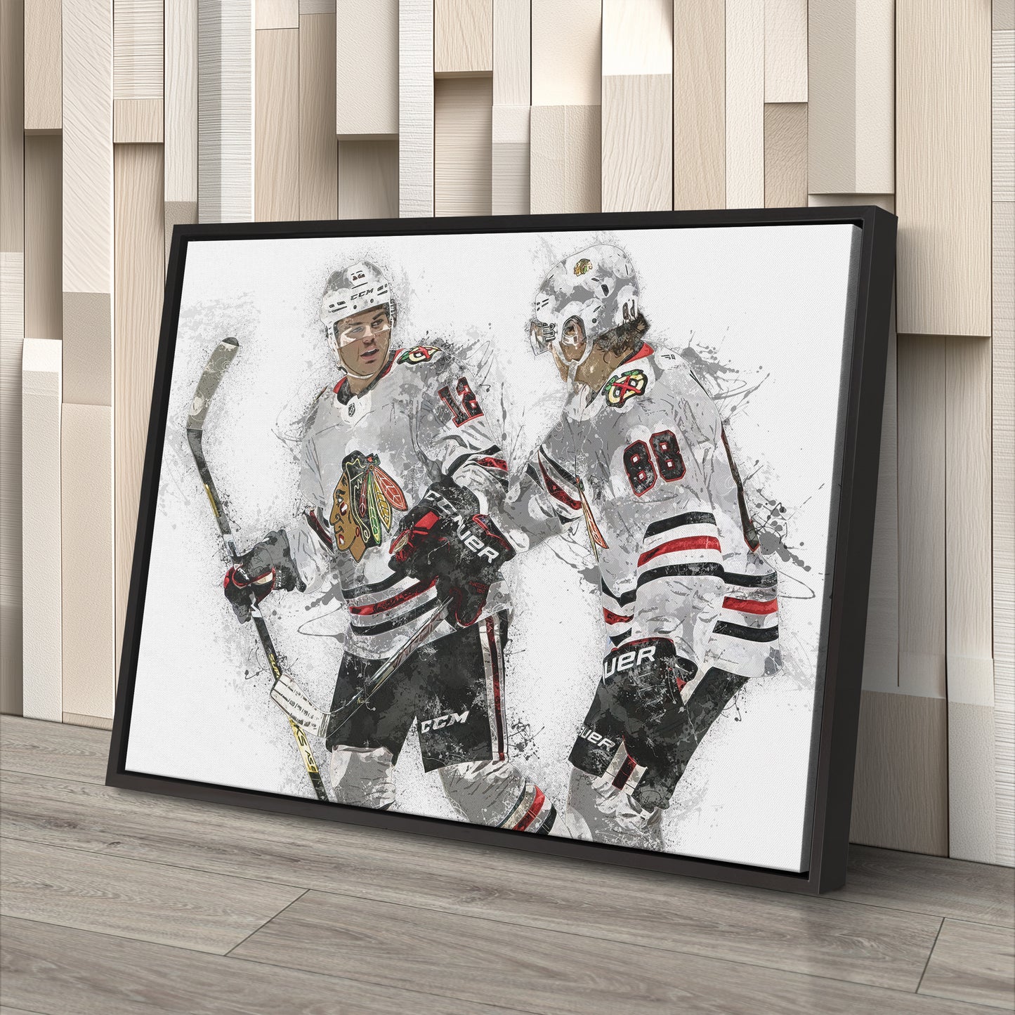 Alex DeBrincat & Patrick Kane Canvas Art – Detroit Red Wings Wall Decor