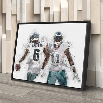 A.J. Brown & DeVonta Smith Canvas Art – Philadelphia Eagles Wall Decor
