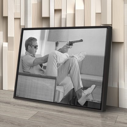 Steve McQueen's Revolver Canvas Art - Classic Movie Wall Decor Print