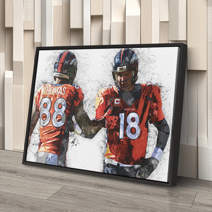 Peyton Manning & Demaryius Thomas Canvas Art – Denver Broncos Wall Decor