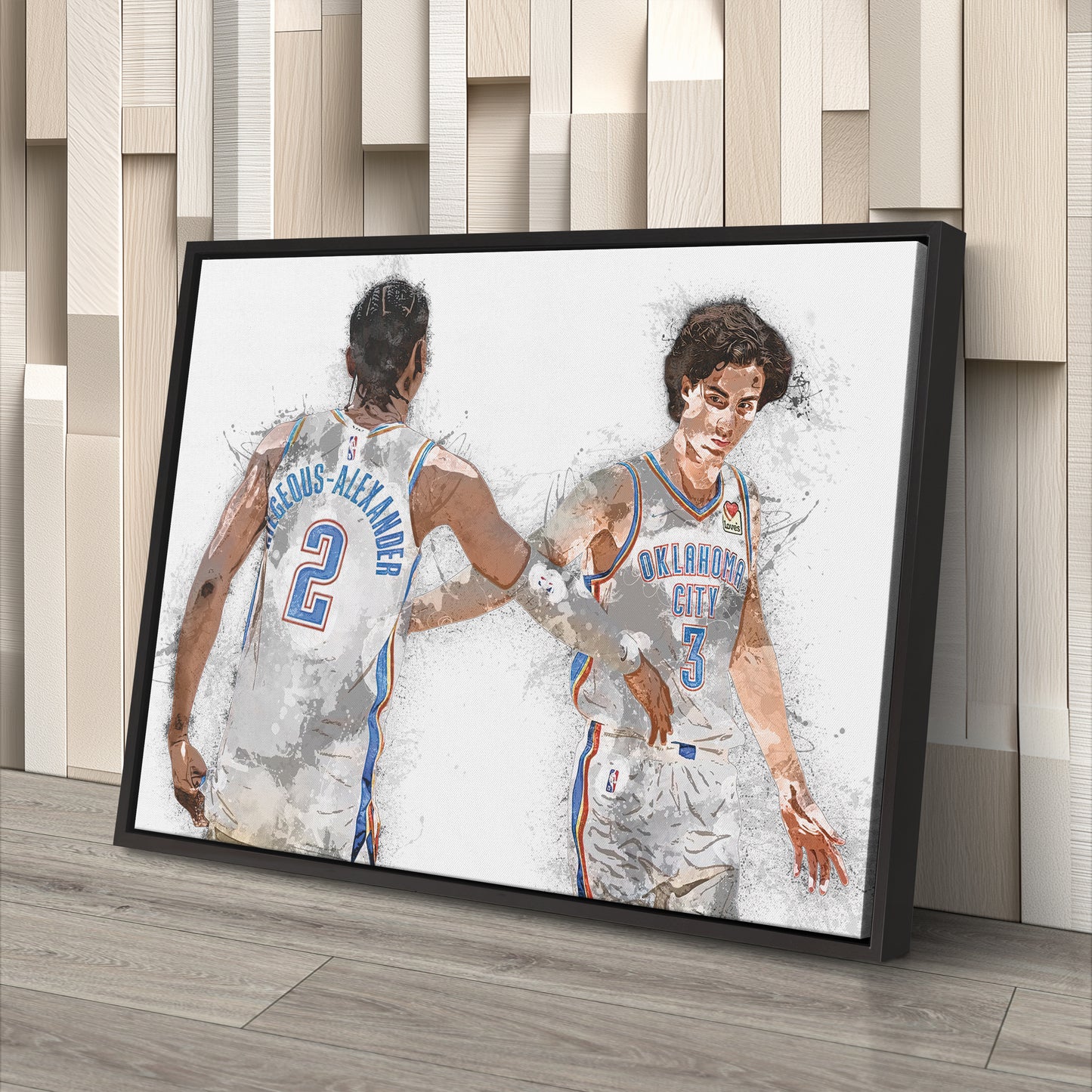 Shai Gilgeous-Alexander & Josh Giddey Canvas Art – Oklahoma City Thunder Wall Decor