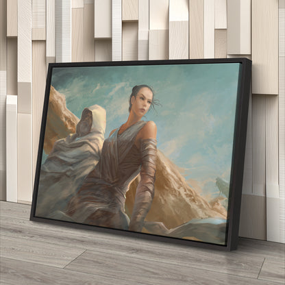 Luke & Rey Skywalker Artwork - Star Wars Canvas Wall Art Decor