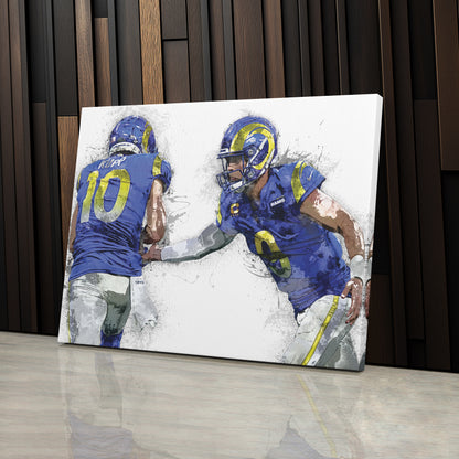 Cooper Kupp & Matthew Stafford Canvas Art – Los Angeles Rams Wall Decor