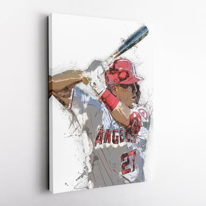 Mike Trout Canvas Art – Los Angeles Angels Wall Decor