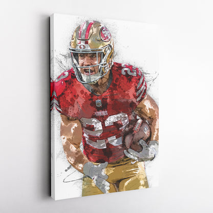 Christian McCaffrey Canvas Art – San Francisco 49ers Wall Decor
