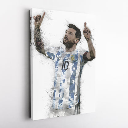 Lionel Messi Canvas Art – Argentina National Team Wall Decor