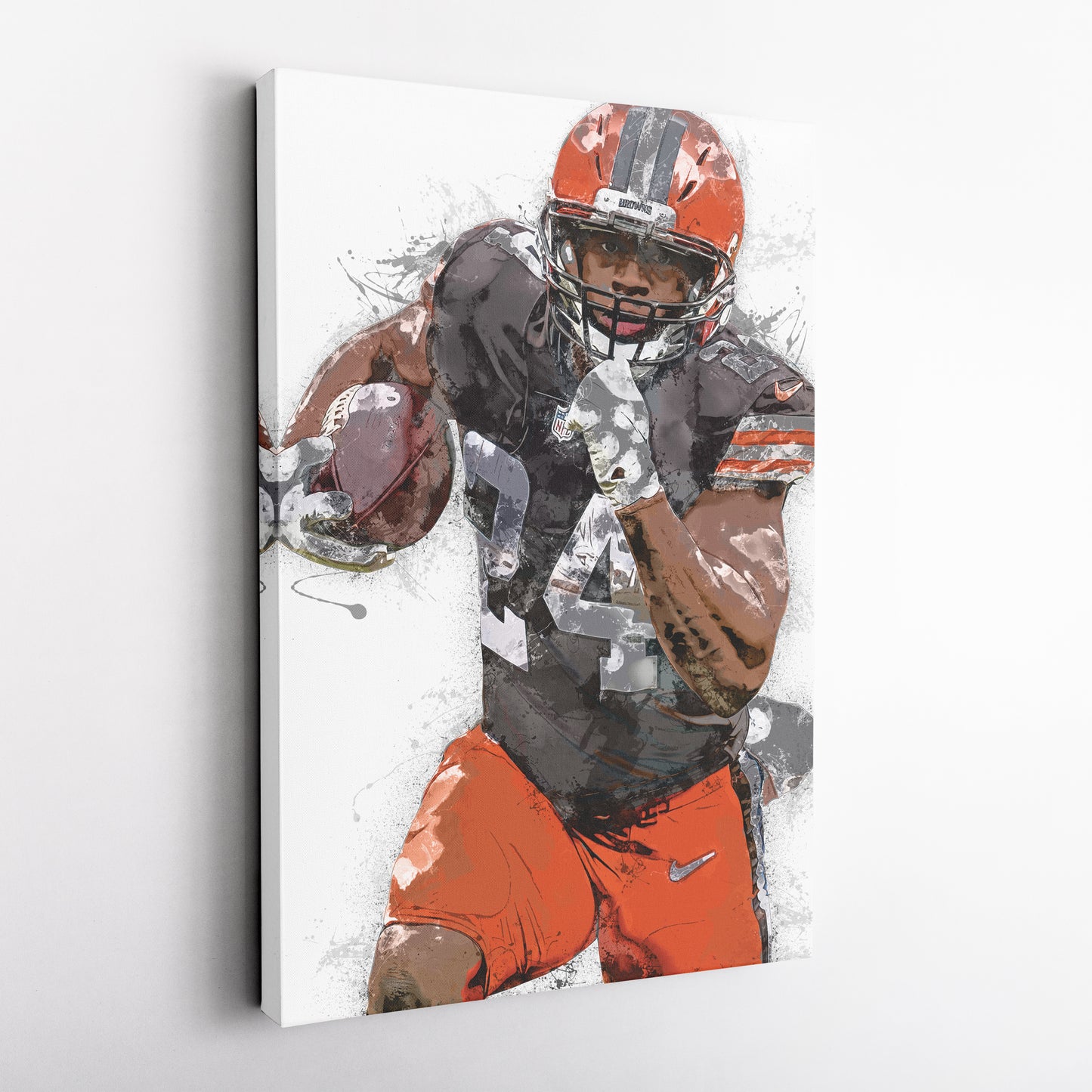Nick Chubb Canvas Art – Cleveland Browns Wall Decor
