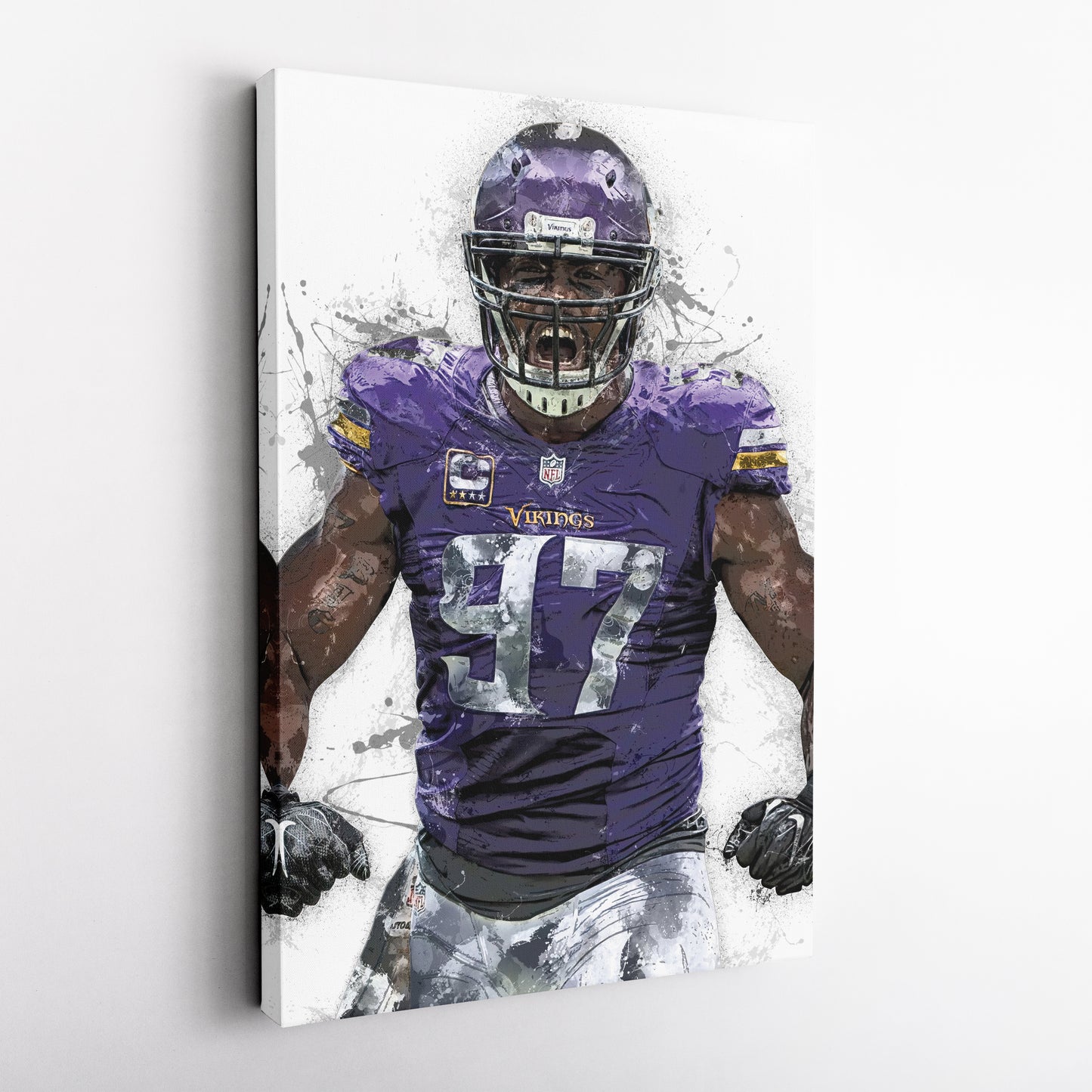 Everson Griffen Canvas Art – Minnesota Vikings Wall Decor