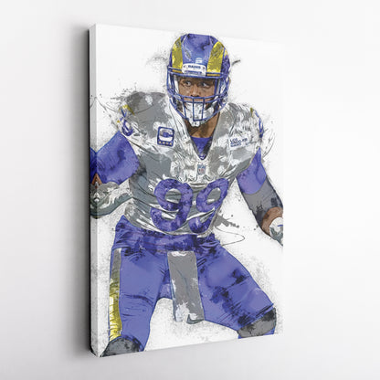 Aaron Donald Canvas Art – Los Angeles Rams Wall Decor