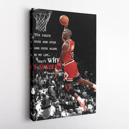 Michael Jordan Quote Canvas – Chicago Bulls Basketball Wall Art for Home Decor