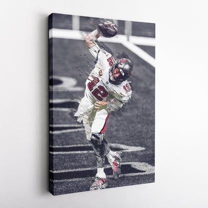 Tom Brady Canvas Art – Buccaneers Spiking Ball Decor